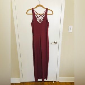 Express Mauve Sleeveless Maxi Dress with Lattice Back Size Small. NWT.